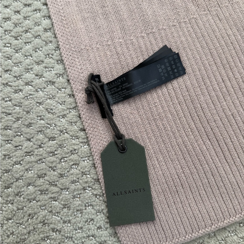 All Saints NWT Ribbed Knit Scarf - Pink - Picture 4 of 6